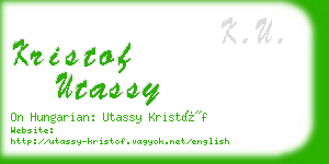 kristof utassy business card